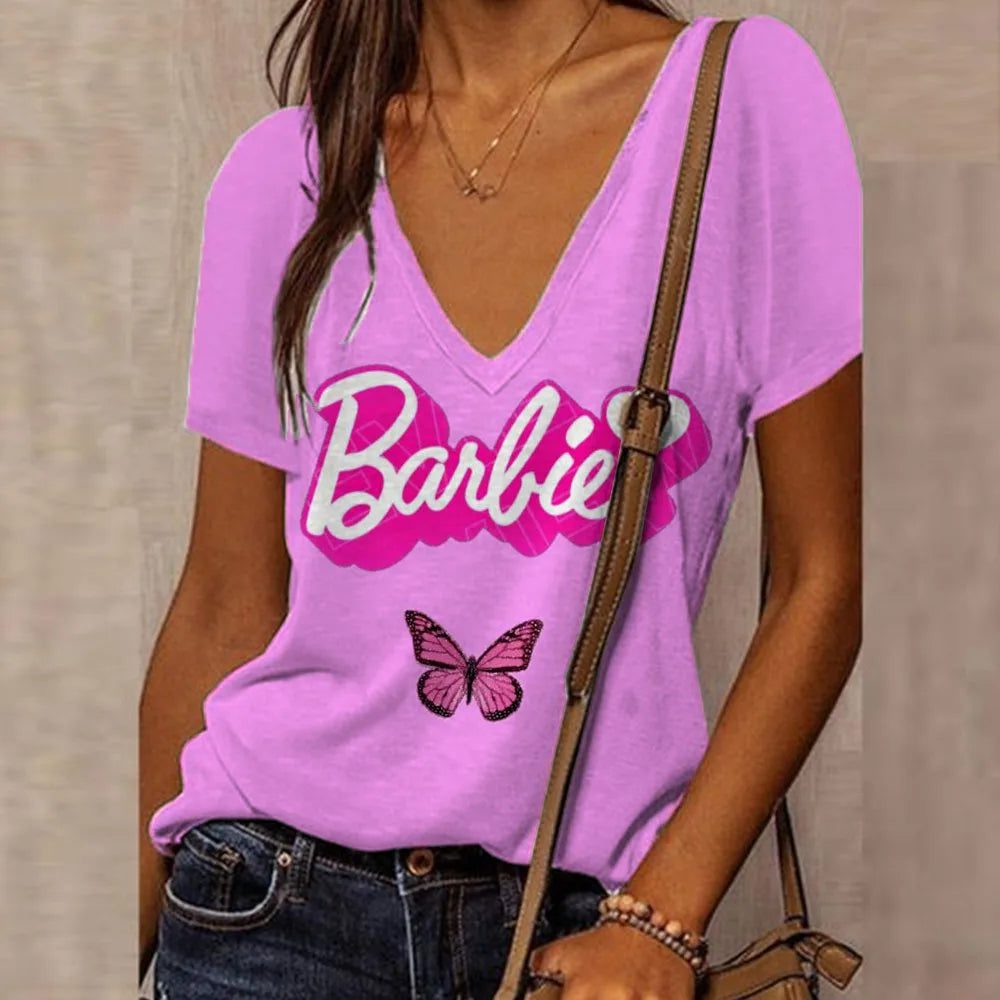 V-Neck Summer T-Shirt for Women Fashion