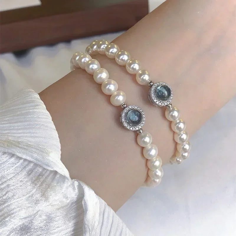 Luxury 925 Silver Pearl Bracelet for Women