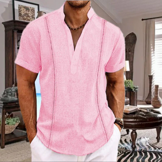 Men's Casual Summer Linen Short Sleeve Shirt