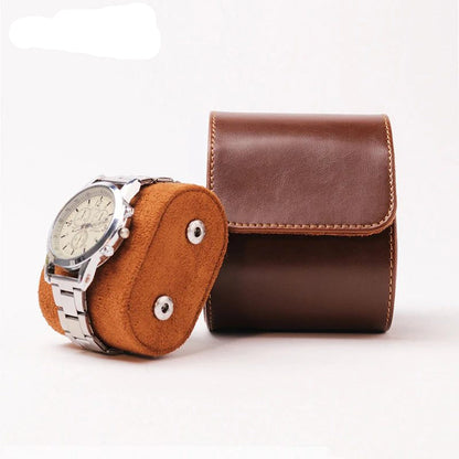 Chic Vintage Leather Watch Travel Case