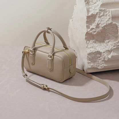 2024 Vintage Cowhide Crossbody Bowling Bag