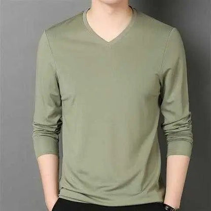 Men's Oversize V-Neck Silk T-Shirts 2023