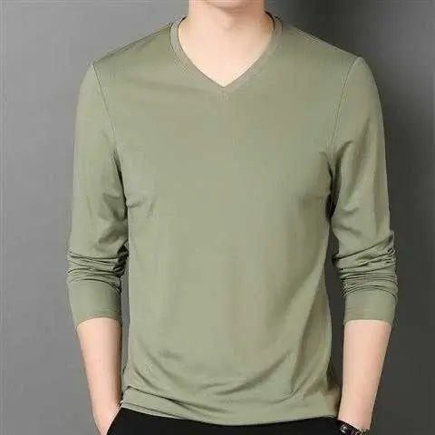 Men's Oversize V-Neck Silk T-Shirts 2023