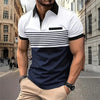 Men's Color Block Golf Shirt for Summer
