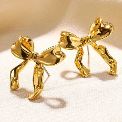 Waterproof Heart Zircon Gold Hoop Earrings