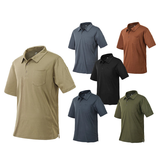 Men's Breathable Summer Polo Shirt with Pocket