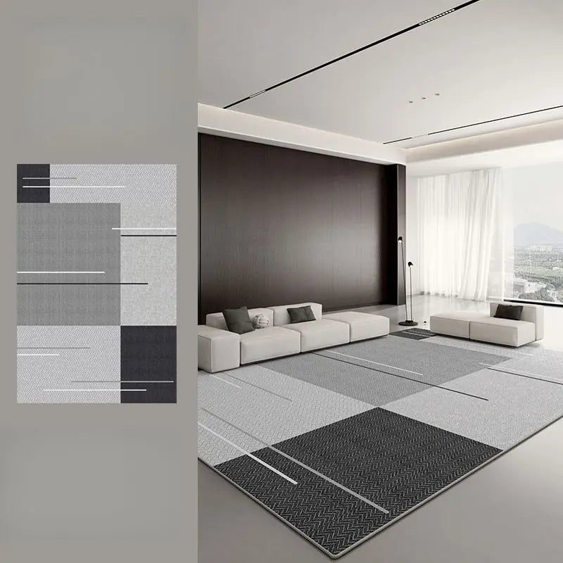 High-End Waterproof Stripe Rug for Living Room