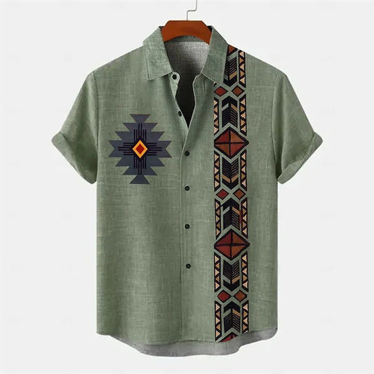 Men's Casual Short Sleeve Linen Shirt