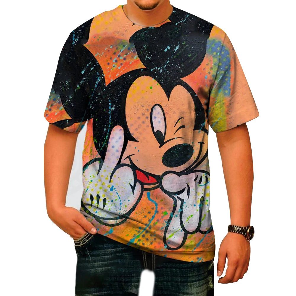 2024 Cartoon 3D Print Mickey Minnie T-Shirt