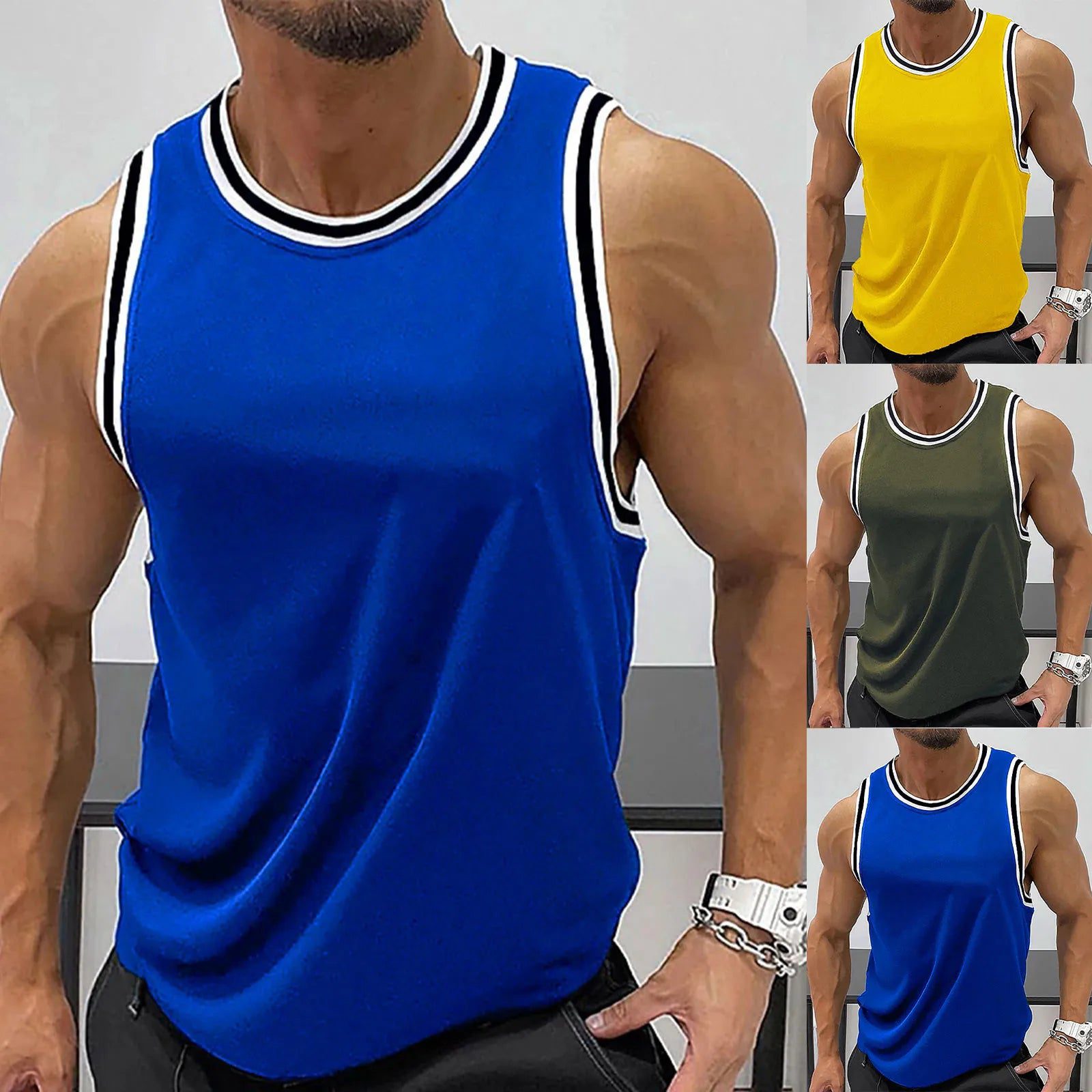 Men's Ribbed Tank Top for Gym Wear