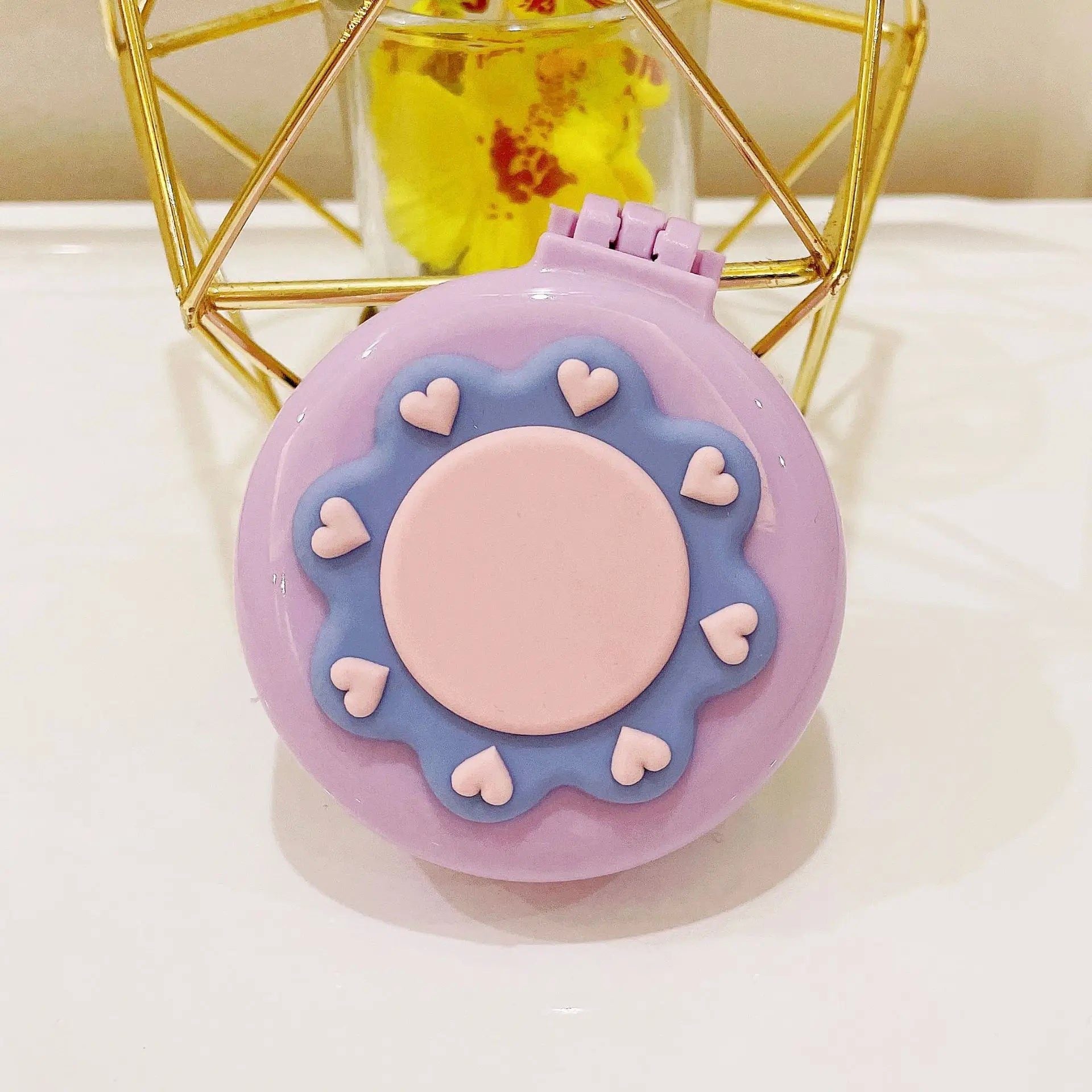 Portable Cartoon Folding Hair Brush with Mirror