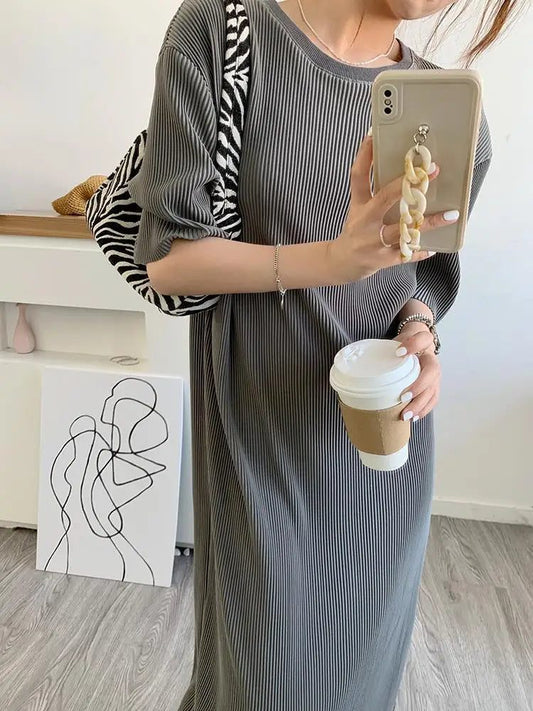 Trendy Loose Midi T-Shirt Dress for Women