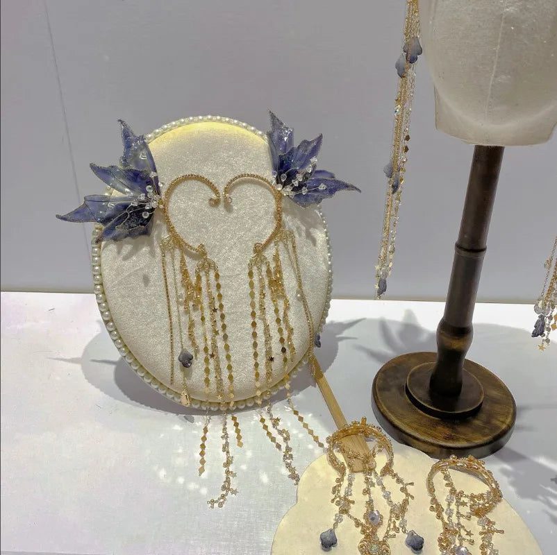 Antique Mermaid Hair Crown Western Jewelry Set