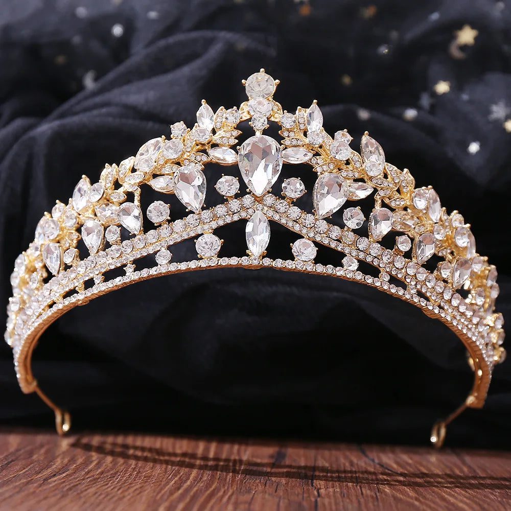 Luxury Crystal Tiara for Bridal Hair Jewelry