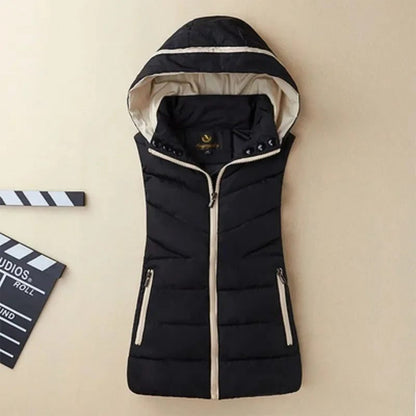 Warm Hooded Cotton Vest Women Streetwear