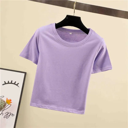 9 Colors Women's Cropped T-Shirt for Summer