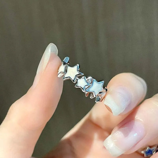 Vintage Irregular Cross Star Adjustable Couple Ring