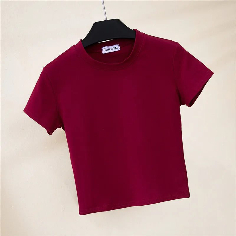 Trendy Cropped Cotton T-Shirts for Women