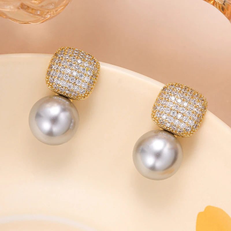 Elegant Vintage Pearl Drop Earrings for Weddings