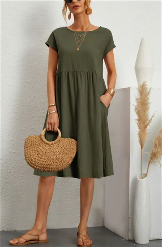 Chic Summer Cotton Linen Dresses for Women