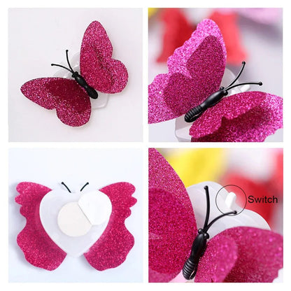 Colorful Double Layer Butterfly Wall Night Light
