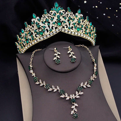 Elegant Baroque Bridal Crown Jewelry Set