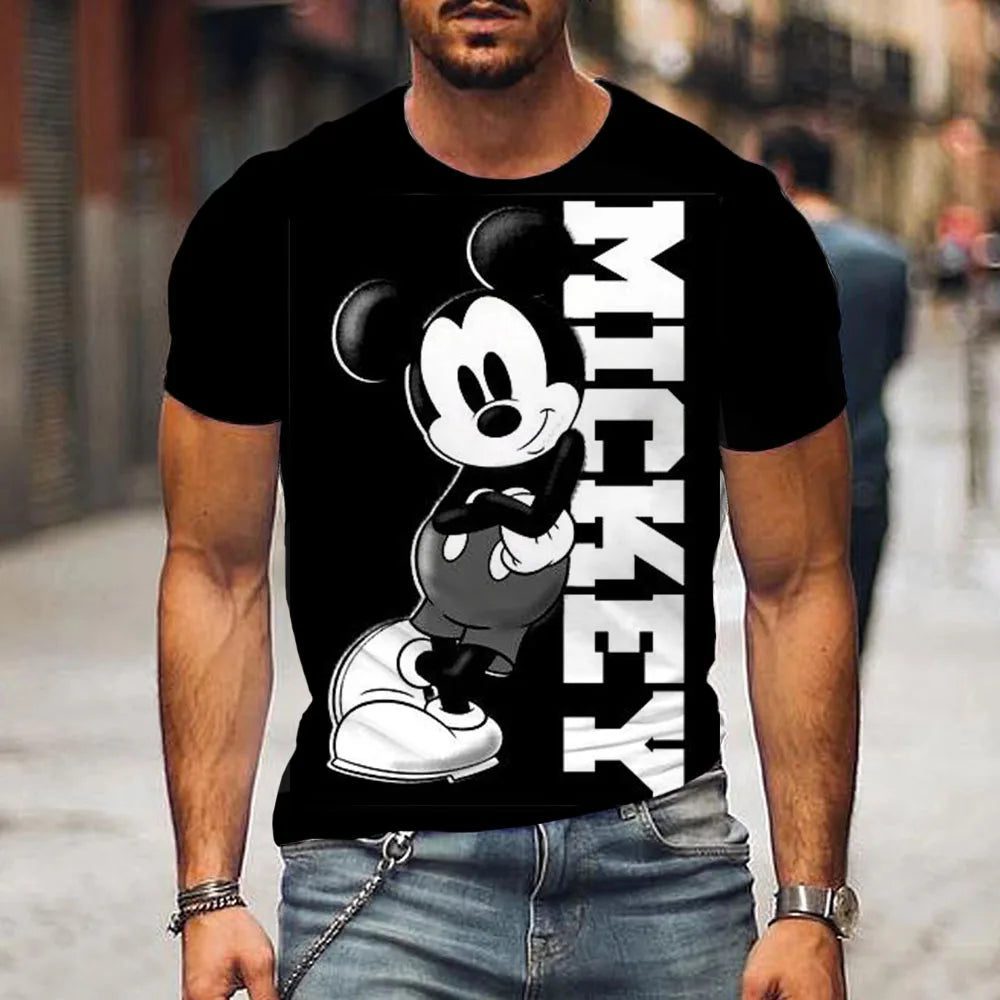 Men's Cartoon T-Shirt with Mickey Headphones