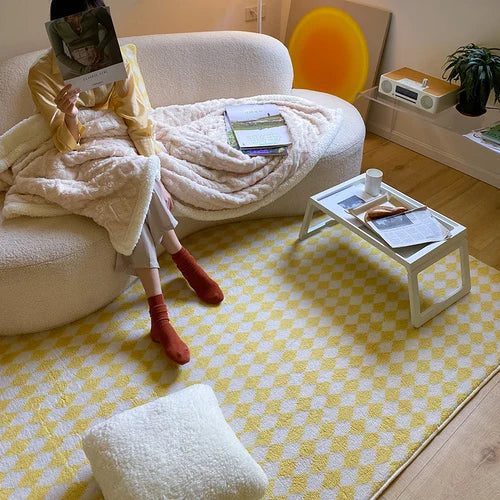 Japanese Style Plaid Carpets for Living Room