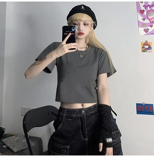 9 Colors Women's Cropped T-Shirt for Summer