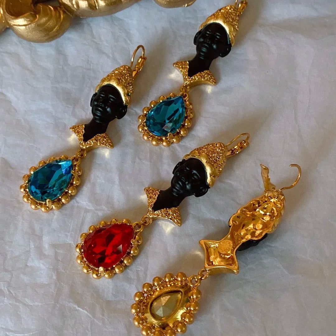 Vintage Pearl Medieval Stud Earrings for Women