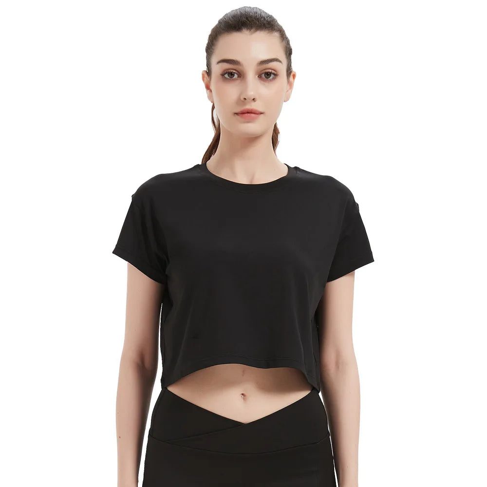 2024 Cropped T-Shirt Women’s Summer Yoga Running Top