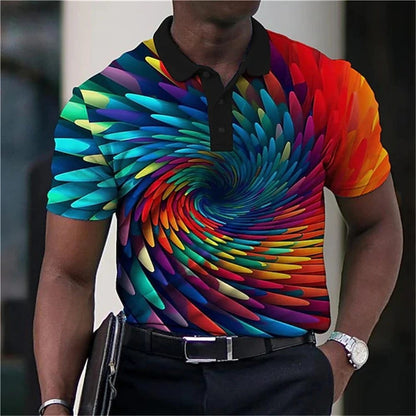 Men's 3D Print Golf Polo Shirt