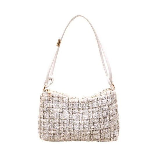 Luxury Woolen Plaid Crossbody Bag for Parties
