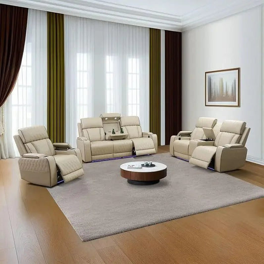 LED Recliner Sofa Set for Living Room