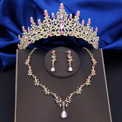 Elegant Silver Water Drop Bridal Jewelry Set