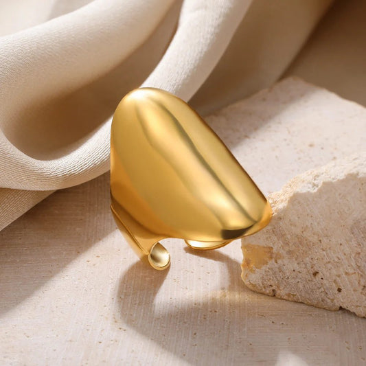 Vintage Gold Adjustable Stainless Steel Rings