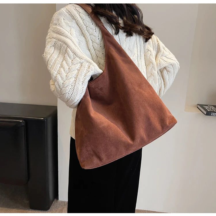 Luxury Suede Shoulder Tote Bags for Women