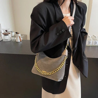 2024 Winter Y2K Faux Suede Shoulder Bag