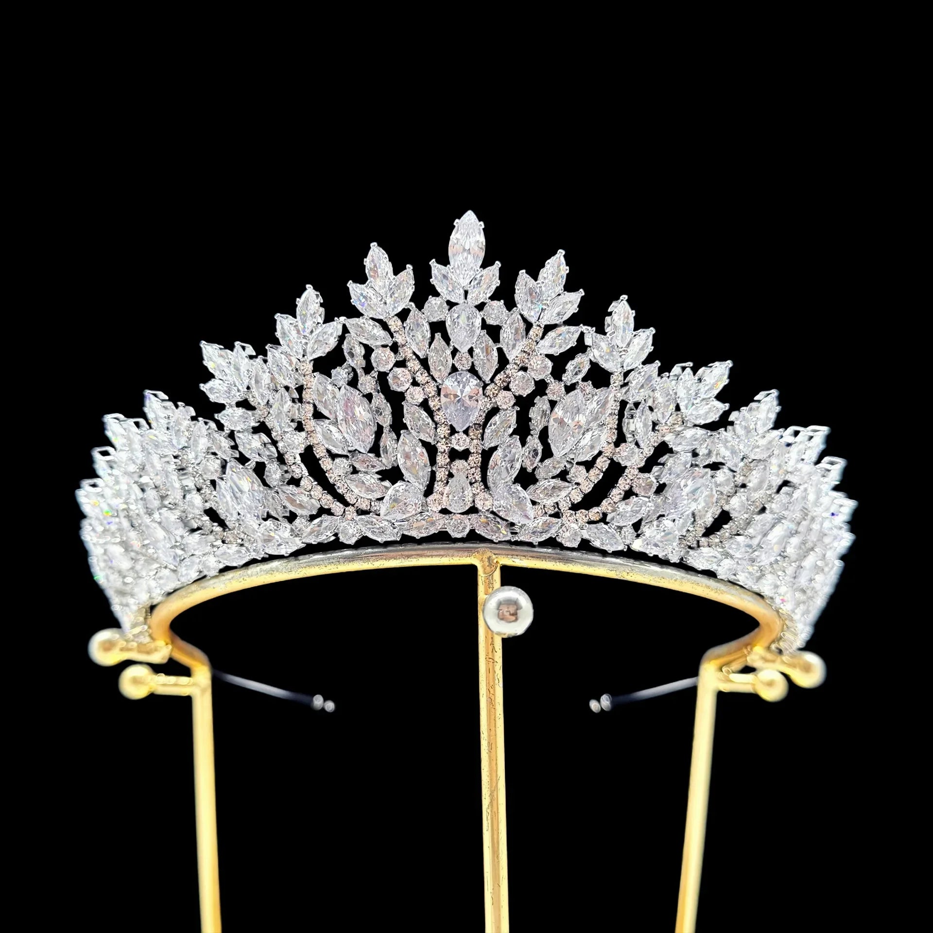 Elegant Silver Zircon Tiara for Brides