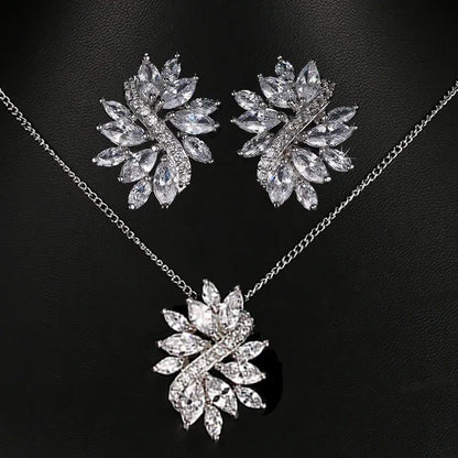 Elegant Bridal Jewelry Set: Water Drop Earrings