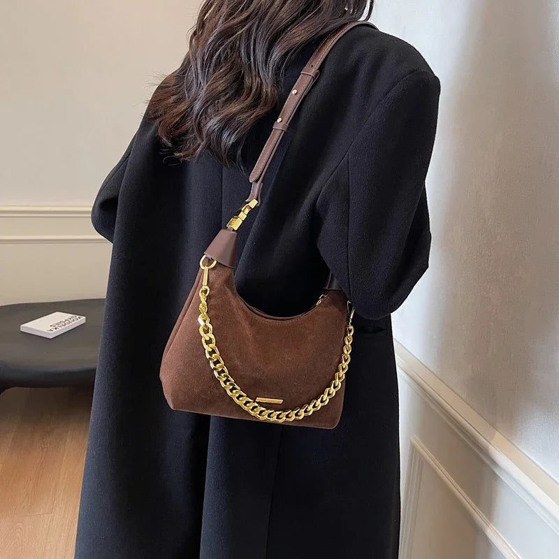 2024 Winter Y2K Faux Suede Shoulder Bag