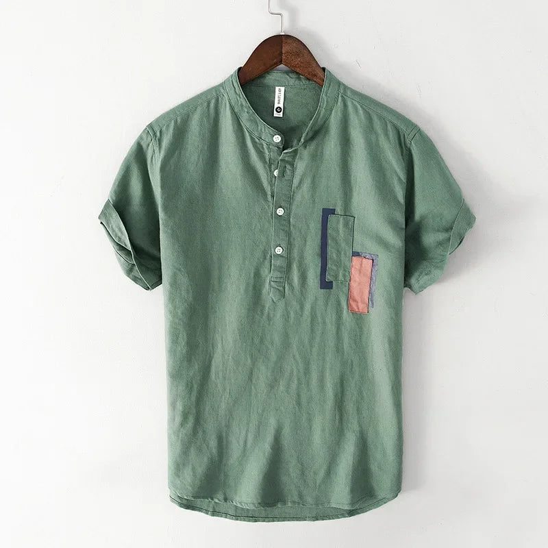 Men's Summer Linen Short Sleeve T-Shirt