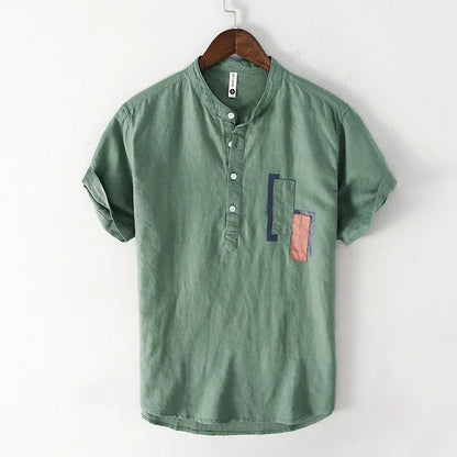 Men's Summer Linen Short Sleeve T-Shirt