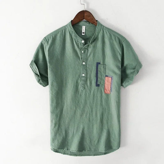Men's Summer Linen Short Sleeve T-Shirt