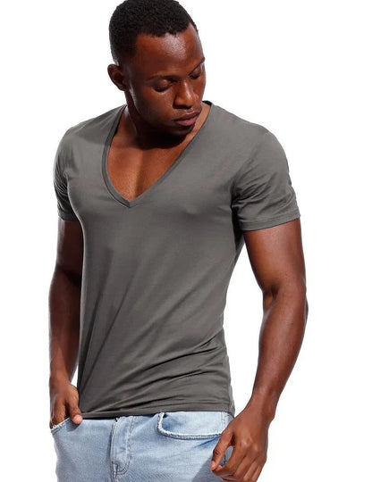Men's Deep V Neck Slim Fit T-Shirt