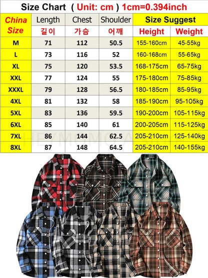Plus Size Plaid Flannel Shirt for Men