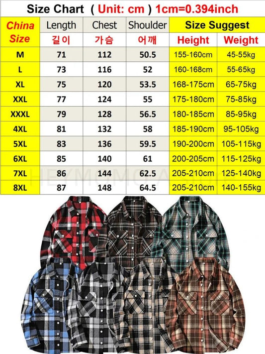 Plus Size Plaid Flannel Shirt for Men