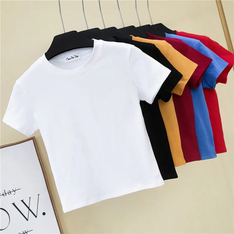 Trendy Cropped Cotton T-Shirts for Women
