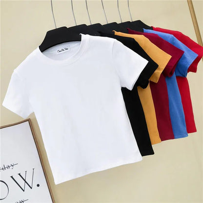Trendy Cropped Cotton T-Shirts for Women
