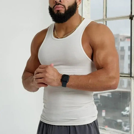 Men's Ribbed Sleeveless Tank Top for Summer